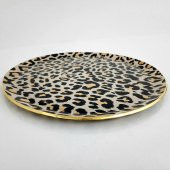 Glore Leopar Somon Altın Yaldızlı Tepsi - 3