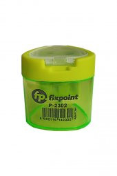 Kalemtraş Çift Gözlü Üçgen Yeşil 1 Adet Hazneli Kalemtraş Canlı Renkler Standart Kalem Açacağı Jumbo Kalem Açacağı - 1