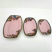 Glore Lorena Asorti Altın Yaldızlı Kayık Tabak Seti (Pembe) - 8
