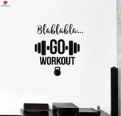 Oturma Odası, Ofis, Dükkan Duvar Sticker Spor Salonu Motive Edici Alıntı Egzersiz Fitness Kulübü Çıkartmaları - 1