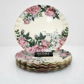 Glore Roseline Altın Yaldızlı Pasta Tabağı Takımı - 1