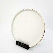 Glore Krem Altın Yaldızlı Seramik Pasta Tabağı - 3