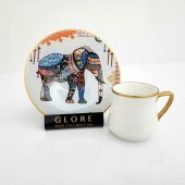 Glore Elephant Altın Yaldızlı Kahve Fincan Takımı - 1