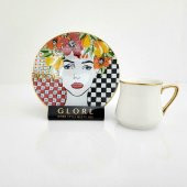 Glore Bellissimo Altın Yaldızlı Kahve Fincan Takımı - 1