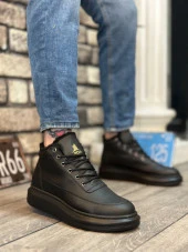 BA0151 İçi Kürklü Bağcıklı Erkek Tarz Siyah Spor Bot thumbnail 1