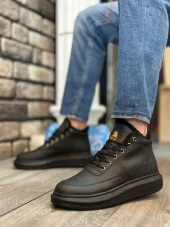 BA0151 İçi Kürklü Bağcıklı Erkek Tarz Siyah Spor Bot thumbnail 2