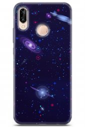 Huawei P20 Lite Kılıf Seri Polka 08 Satürn UranüsBaskılı Kılıf - 1