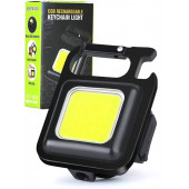 Mini Taşınabilir Anahtarlık El Feneri Şarj Edilebilir İkazlı Beyaz Renk Cob Led - 3