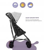 Moony Baby MB108 Stork Baston Bebek Arabası Puset Bordo - 4