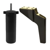 Logan 6'lı Set Mobilya Tv Ünitesi Konsol Koltuk Kanepe Destek Ayağı 19 Cm Siyah Altın Ayakları M8 thumbnail 9