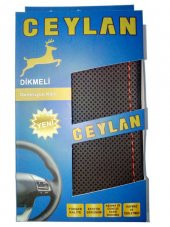 OTO DİREKSİYON KILIFI NOKTALI KIRMIZI DİKİŞLİ - 1