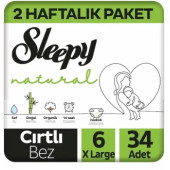 Sleepy Natural 6 Numara XLarge 34'lü Bebek Bezi - 1