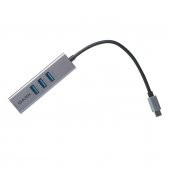 DARK USB Type-C to RJ45 Gigabit Ethernet ve 3xUSB 3.0 Hub Çoklayıcı Adaptör - 1