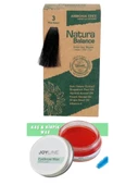 Natura Balance Saç Boyası 3 Koyu Kahve+Joy line Kaş Şekillendirici Ve Sabitleyici Wax 50ml - 1