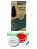 Natura Balance Saç Boyası 5 Açık Kahve+Joy line Kaş Şekillendirici Ve Sabitleyici Wax 50ml - 1