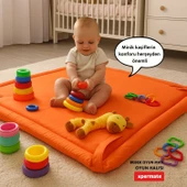 XPERMATE Bebek Oyun Matı ve Oyun Halısı Su itici Kumaş 90x96x3 Cm Turuncu - 1