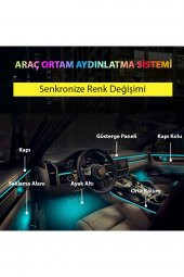Araç İçi Atmosfer Ambiyans Led Neon RGB App Kontrollü 18 Parça - 4