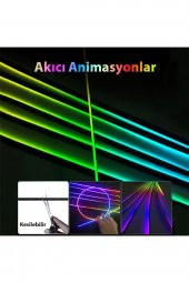 Araç İçi Atmosfer Ambiyans Led Neon RGB App Kontrollü 18 Parça - 6