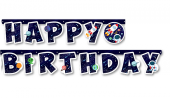 Uzay Temalı Happy Bırthday  Uzar Yazı Banner - 1