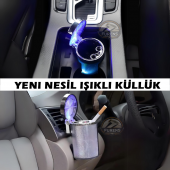 Araç Içi Küllük Led Işıklı 7 renkli Rgb Lüx Tip Kapaklı Araba Küllüğü - 5