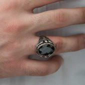 Gümüş Kesme Taşlı Kartal Figürlü Erkek Yüzük  SL3595 thumbnail 5