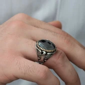 Gümüş Kesme Taşlı Kartal Figürlü Erkek Yüzük  SL3595 thumbnail 9