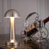 Dekoratif Şarjlı Led Masa Lambası Gümüş FL-8082 - 4