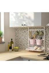 Renk Seçenekli Kutu, Açık Pembe Renk Askılı Kaşıklık 12x11 cm Çok Amaçlı Düzenleyici thumbnail 3