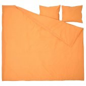 Çift Kişilik Nevresim Takımı, Turuncu Renk MeridyenDukkan 240x220 Düz Desen %100 Pamuk,Çarşafsız - 2