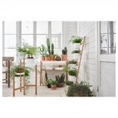 3 Katlı Çiçeklik Bambu-Beyaz Renk 78 cm MeridyenDukkan İç Mekan- Balkon Dekorasyonu - 4