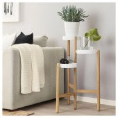 3 Katlı Çiçeklik Bambu-Beyaz Renk 78 cm MeridyenDukkan İç Mekan- Balkon Dekorasyonu - 5