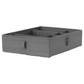Çekmece İçi Bölmeli Kutu, Koyu Gri Renk MeridyenDukkan 44x34x11 cm Takı-Kemer-Aksesuar Düzenleyici Organizer - 1