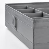 Çekmece İçi Bölmeli Kutu, Koyu Gri Renk MeridyenDukkan 44x34x11 cm Takı-Kemer-Aksesuar Düzenleyici Organizer - 6