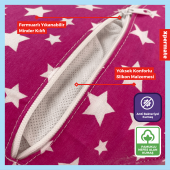 XPERMATE Bebek Emzirme Yastığı Bebek Destek Minderi Fermuarlı Yıkanabilir Kılıf 55x60x14 Yıldızlı Pembe - 3