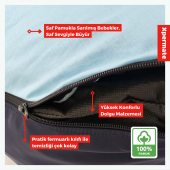 XPERMATE Yeni Doğan Bebek Yatağı,Fasulye Yatak ,Fermuarlı Bebek Koltuğu, Yıkanabilir Kılıf  Mavi - 5