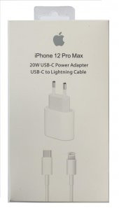 İphone 12 Pro-Max 20W Uyumlu Şarj Adaptörü ve Şarj Kablosu-İTHAL - 1