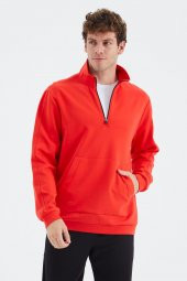 TOMMY LIFE Fiesta Dik Yaka Yarım Fermuarlı Cep Detaylı Erkek Sweatshirt - 88278 T14ER-88278 - 7