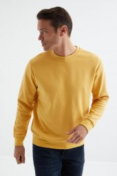 TOMMY LIFE Hardal Erkek Basic O Yaka Rahat Form Sweatshirt - 88053 T09ER-88053 - 1
