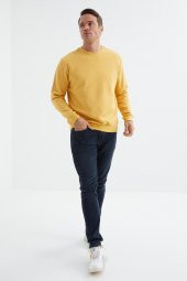 TOMMY LIFE Hardal Erkek Basic O Yaka Rahat Form Sweatshirt - 88053 T09ER-88053 - 4
