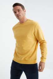 TOMMY LIFE Hardal Erkek Basic O Yaka Rahat Form Sweatshirt - 88053 T09ER-88053 - 7