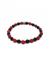 JTAW24DOB1412 JANTİ ERKEK BİLEKLİK AKİK CEYT HEMATİT DOĞALTAŞ KIRMIZI SİYAH TARAFTAR TASARIM GARANTİLİ - 1