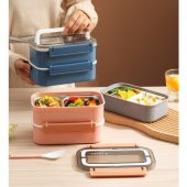 Vagonlife Bento 1600ML Lunchbox Yeni Koleksiyon 2 Katlı 4 Bölmeli Çelik Sefer Tası Yemek Kutusu - 2