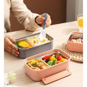 Vagonlife Bento 1600ML Lunchbox Yeni Koleksiyon 2 Katlı 4 Bölmeli Çelik Sefer Tası Yemek Kutusu - 4