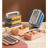Vagonlife Bento 1600ML Lunchbox Yeni Koleksiyon 2 Katlı 4 Bölmeli Çelik Sefer Tası Yemek Kutusu - 5