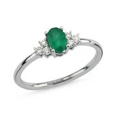 0.59 Karat Pırlanta Emerald Yüzük G-SI Beyaz Altın - 1