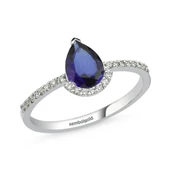 1.05 Karat Pırlanta Safir Yüzük F - Vs2  Beyaz Altın - 1