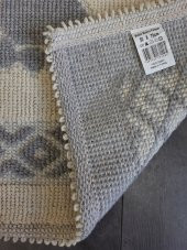 Soffy Doğal Pamuklu Gri & Krem Ayak Paspası Ayak Havlusu 50x70 cm Banyo Paspası - 4