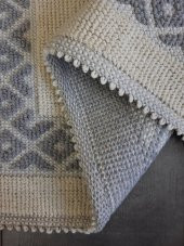 Soffy Doğal Pamuklu Gri & Krem Ayak Paspası Ayak Havlusu 50x70 cm Banyo Paspası - 5