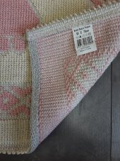 Soffy Doğal Pamuklu Pembe & Krem Ayak Paspası Ayak Havlusu 50x70 cm Banyo Paspası - 3