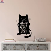 Oturma Odası, Ofis, Dükkan Duvar Sticker Komik Alıntı Evcil Hayvanlar Kediler Hayvan Evi Kedi Çıkartmaları Olmadan Ev Değildir - 1